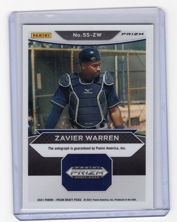 Zavier Warren 2021 Panini Prizm Draft Picks Signing Sessions Autograph #SS-ZW